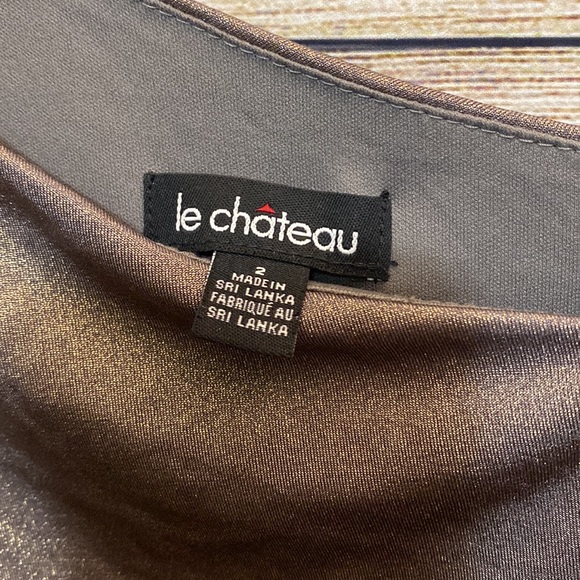 Size 2 | Le Chateau- bronze with subtle shimmer cocktail dress - Picture 8 of 11
